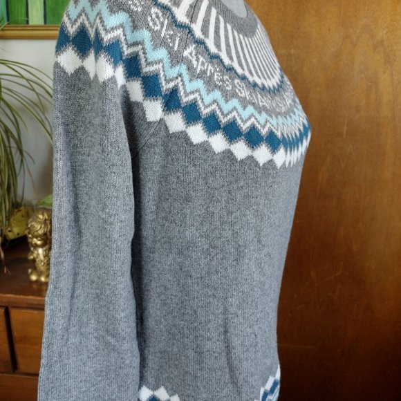 Talbots Merino Wool Blend Women's Crew Neck Sweater Argyle Sz M - Picture 5 of 7